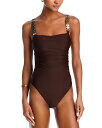 【送料無料】 レイミー ブルック レディース 上下セット 水着 Hudson Chain Trim One Piece Swimsuit Beach Brown