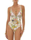 【送料無料】 キャミラ レディース 上下セット 水着 Plunge Embellished One Piece Swimsuit in Egyptian Ros...