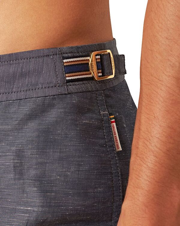 オールバー ブラウン メンズ 水着 ハーフパンツ・ショーツ リネン Orlebar Brown Bulldog Linen Tape 6" Swim Trunks River Blue ブルー