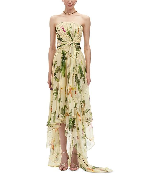 【送料無料】 オスカー デ ラ レンタ レディース ワンピース トップス Silk Orchid Draped Gown Yellow Multiのサムネイル
