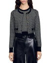 【送料無料】 サンドロ レディース カーディガン アウター Jessy Two Tone Check Jacquard Cardigan Black