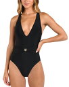 【送料無料】 ラジャンス レディース 上下セット 水着 Lisa Solids Plunge Neck One Piece Swimsuit Black