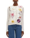 【送料無料】 オスカー デ ラ レンタ レディース カーディガン アウター Guipure Floral Lace Cardigan White Multi