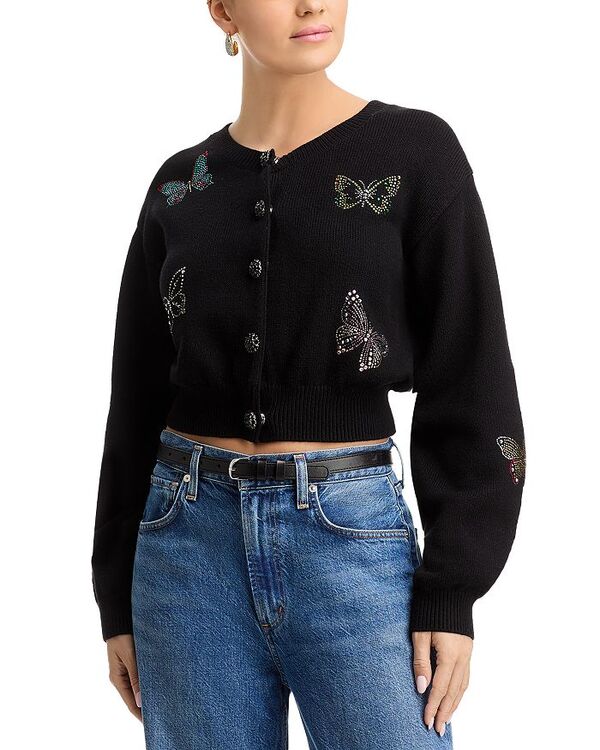 【送料無料】 サンク ア セプト レディース カーディガン アウター Lisette Butterfly Cardigan Sweater Black Multi