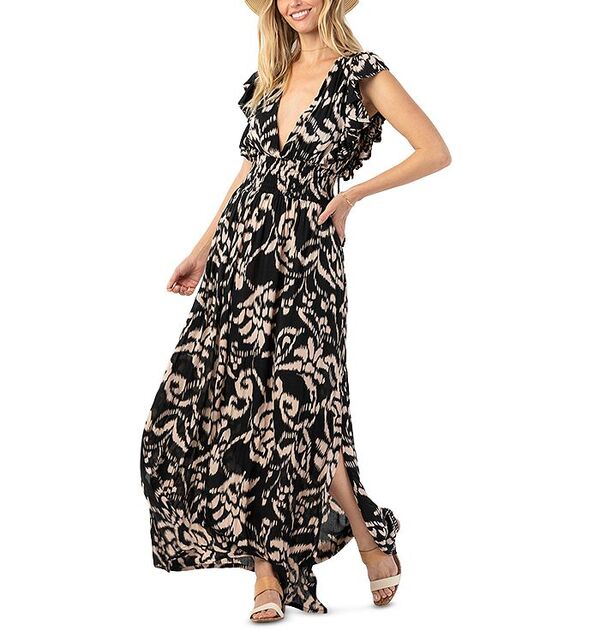 ̵ ƥϥ磻 ǥ ԡ ȥåץ Dahlia Tie Dye Cover Up Maxi Dress Nomadic Blac...
