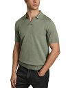 【送料無料】 レイス メンズ ポロシャツ トップス Duchie Open Collar Merino Polo Shirt Herb Green