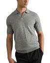 【送料無料】 レイス メンズ ポロシャツ トップス Duchie Open Collar Merino Polo Shirt Warm Grey
