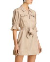 【送料無料】 サンク ア セプト レディース ワンピース トップス Holly Front Zip Collared Mini Dress Khaki