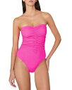 【送料無料】 ミリー レディース 上下セット 水着 Textured Ruched One Piece Swimsuit Neon Pink
