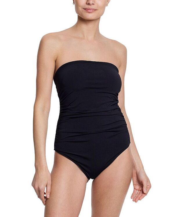 ハンキーパンキー レディース 水着 上下セット ギャザー Hanky Panky Bandeau Ruched One Piece Swimsuit Black...