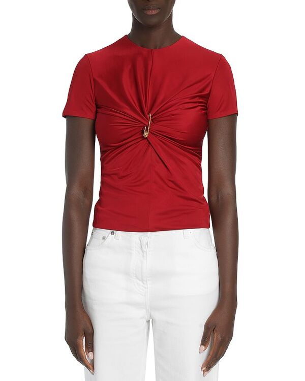 ̵ 륵 ǥ  ȥåץ Twist Front Blouse Lipstick Red