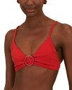 【送料無料】 ファーム レディース トップのみ 水着 Matelasse Pineapple Bikini Top Red