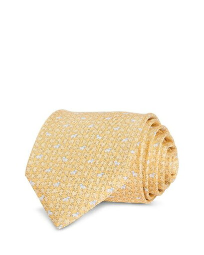 【送料無料】 フェラガモ メンズ ネクタイ アクセサリー Silk Classic Puzzle Dog Tie Yellow 【送料無料】 フェラガモ メンズ ネクタイ アクセサリー Silk Classic Puzzle Dog Tie Yellow