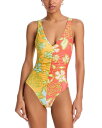 【送料無料】 ソリッド アンド ストライプ レディース 上下セット 水着 The Lucia One Piece Swimsuit Hibiscus Print