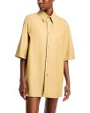 【送料無料】 ファビアナ フィリッピ レディース ワンピース トップス Leather Shirt Dress Gold