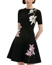 【送料無料】 オスカー デ ラ レンタ レディース ワンピース トップス Orchid Embroidered Dress Black Multi