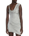 【送料無料】 ヴェルサーチ レディース ワンピース トップス Liquid Jersey Cocktail Dress Silver Grey