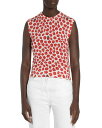 【送料無料】 ヴェルサーチ レディース シャツ トップス Silk Sleeveless Knit Top White/Red