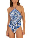 【送料無料】 ファーム レディース 上下セット 水着 Garden Tiles Printed Halter One Piece Swimsuit Garden...