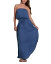 【送料無料】 エラン レディース ワンピース トップス Strapless Smocked Maxi Dress Dark Blue