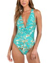 【送料無料】 ラジャンス レディース 上下セット 水着 Hadley Cherry Twist Plunge One Piece Swimsuit Aqua