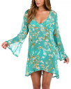 【送料無料】 ラジャンス レディース ワンピース トップス Ansley Cherry Sheer Short Swim Cover-Up Dress Aqua