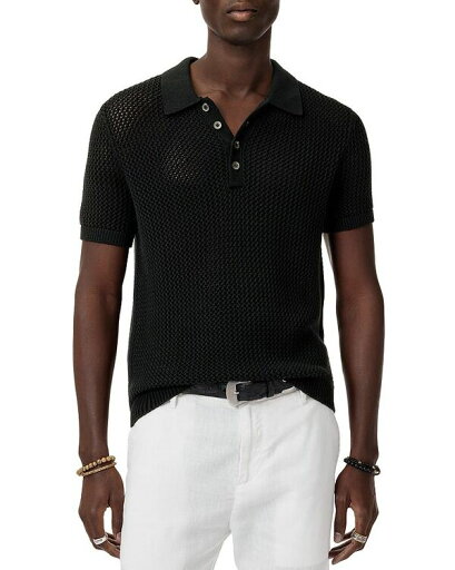 【送料無料】 ジョンバルベイトス メンズ ポロシャツ トップス Tapia Wool and Linen Polo Shirt Black 【送料無料】 ジョンバルベイトス メンズ ポロシャツ トップス Tapia Wool and Linen Polo Shirt Black