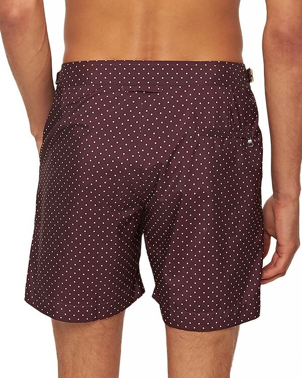 【送料無料】 オールバー ブラウン メンズ ハーフパンツ・ショーツ 水着 Bulldog Polka Dot 6" Swim Trunks Damson