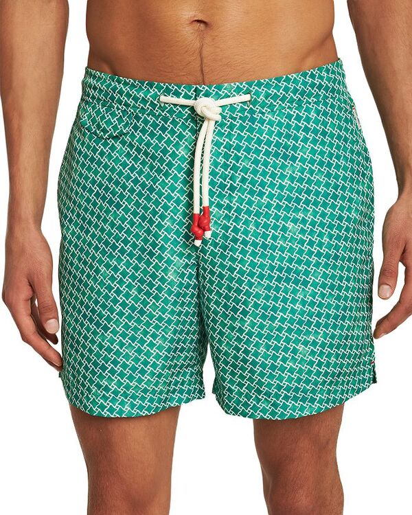 【送料無料】 オールバー ブラウン メンズ ハーフパンツ・ショーツ 水着 Standard High Low Geo Swim Trunks Caddie Green
