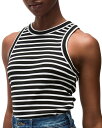 【送料無料】 ヴェロニカ ベアード レディース タンクトップ トップス Cropped Jordyn Tank Top White Black