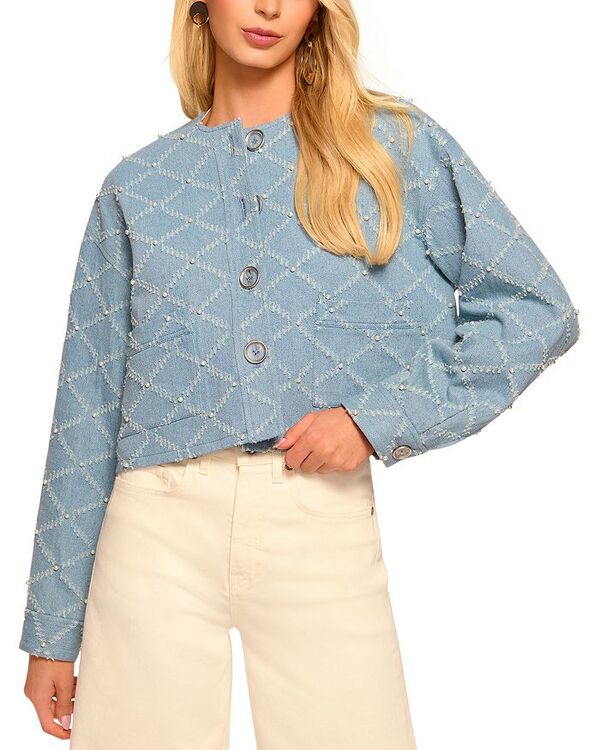 【送料無料】 レイミー ブルック レディース ジャケット・ブルゾン アウター Bianca Embellished Denim Jacket Indigo Pearl