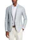 【送料無料】 カナーリ メンズ ジャケット・ブルゾン アウター Kei Wool Silk & Linen Plaid Unstructured Regular...