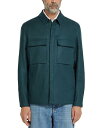 【送料無料】 ゼニア メンズ シャツ トップス Oasi Lino Overshirt Dark Teal Blue