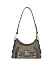 【送料無料】 バルマン レディース ハンドバッグ バッグ Women's B-Buzz Hobo Bag in Leather and Canvas Khaki