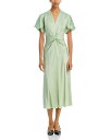 【送料無料】 ヴィクトリア ベッカム レディース ワンピース トップス Satin Twist Front Midi Dress Jade