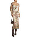 【送料無料】 エトロ レディース ワンピース トップス Printed Square Neck Midi Dress Blue Print