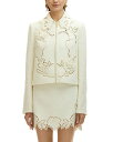 【送料無料】 オスカー デ ラ レンタ レディース ジャケット・ブルゾン アウター Floral Detail Tweed Jacket Ivory