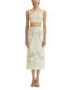 【送料無料】 オスカー デ ラ レンタ レディース スカート ボトムス Floral Cut Out Tweed Skirt Ivory