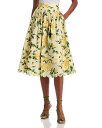 【送料無料】 オスカー デ ラ レンタ レディース スカート ボトムス English Roses Scallop Trim Skirt Yellow/sof