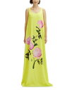 【送料無料】 オスカー デ ラ レンタ レディース ワンピース トップス Painted Roses Gown Pink/Yellow
