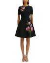 【送料無料】 オスカー デ ラ レンタ レディース ワンピース トップス Short Sleeve English Rose Mini Dress Navy/P...