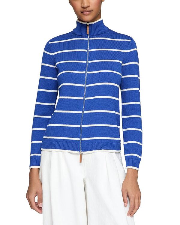 ̵ եåȥե ǥ ˥åȡ  Striped Zip Front Sweater U...