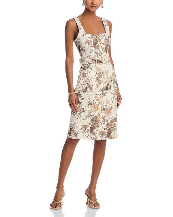 ラジャンス レディース トップス ワンピース L'AGENCE Idy Belted Dress Ecr Mt Tapestry Jungle