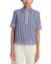【送料無料】 フレーム レディース ポロシャツ トップス The Snap Polo Shirt Marine Blue