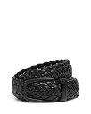 【送料無料】 ゼニア メンズ ベルト アクセサリー Braided Leather Belt Black