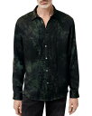 【送料無料】 ジョンバルベイトス メンズ シャツ トップス Silk Printed Pleated Front Shirt Moss