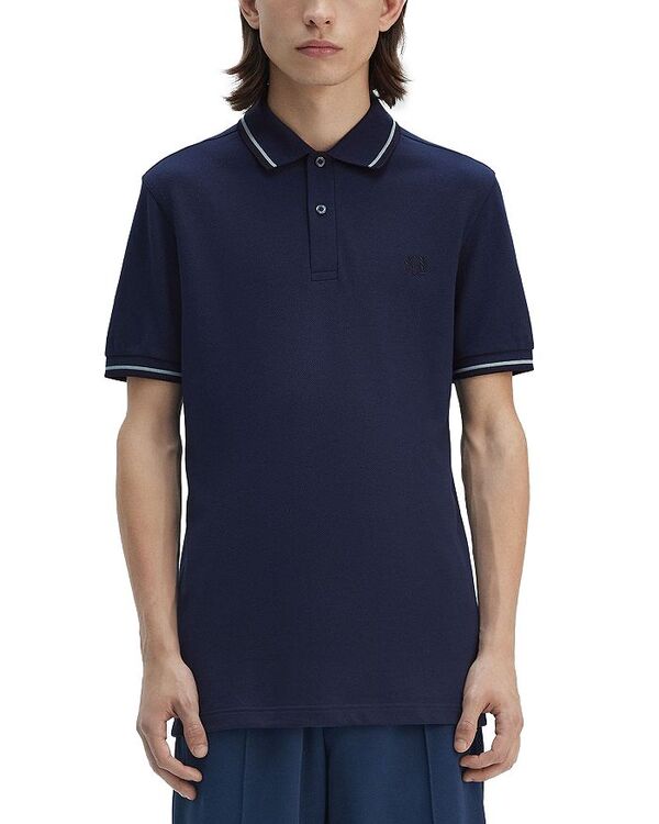 【送料無料】 フレッドペリー メンズ ポロシャツ トップス Twin Tipped Slim Fit Polo Tennis Blue/Silver Blue/Navy