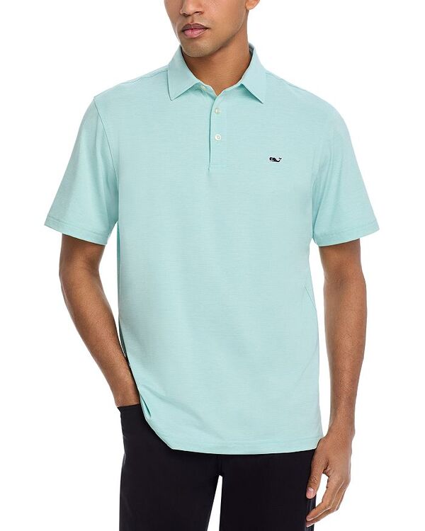 【送料無料】 ヴァインヤードヴァインズ メンズ ポロシャツ トップス St. Jean Stripe Sankaty Regular Fit Polo Shirt Aqua Haze/ White