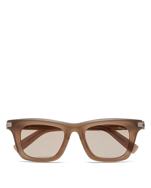 【送料無料】 ゼニア メンズ サングラス・アイウェア アクセサリー Acetate Sunglasses 49mm Taupe
