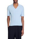 【送料無料】 サンドロ メンズ ポロシャツ トップス Rib Knit Polo Shirt Blue Sky